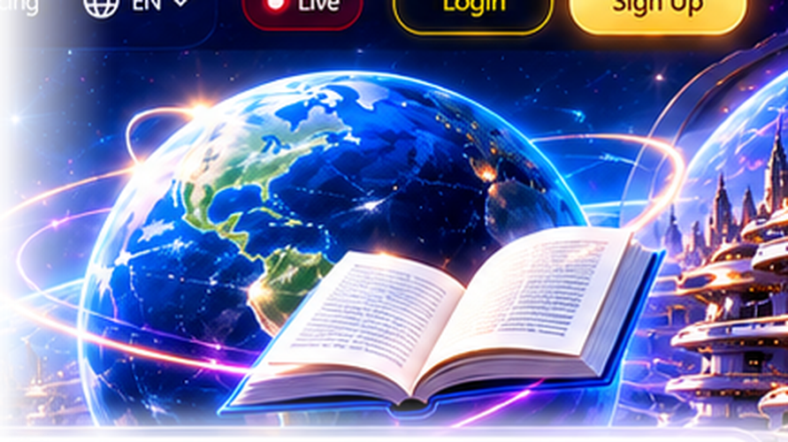 An open book orbiting a globe in the LoopMax Ai learning universe